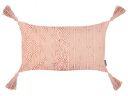 Set of 2 Decorative Cushions VALVARIA 30 x 50 cm Cotton Peach Pink Chevron Pattern_940172