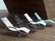 Rocking Sun Lounger CARANO Metal Turquoise_700527
