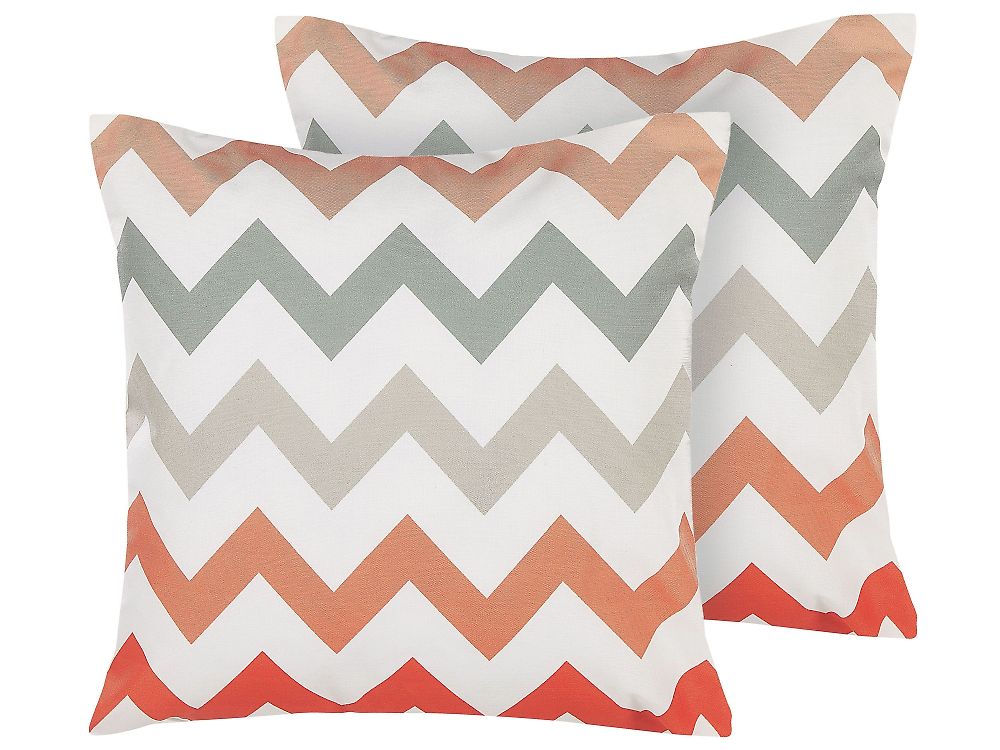Set med 2 utomhusdynor LAGARO Chevrontryck 45 x 45 cm Flerfärgad