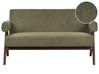 Sofa 2 Seater TAMRE Boucle Green/ Dark Brown