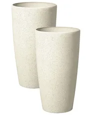 Set of 2 Plant Pots ABDERA 31 cm Light Beige_841245