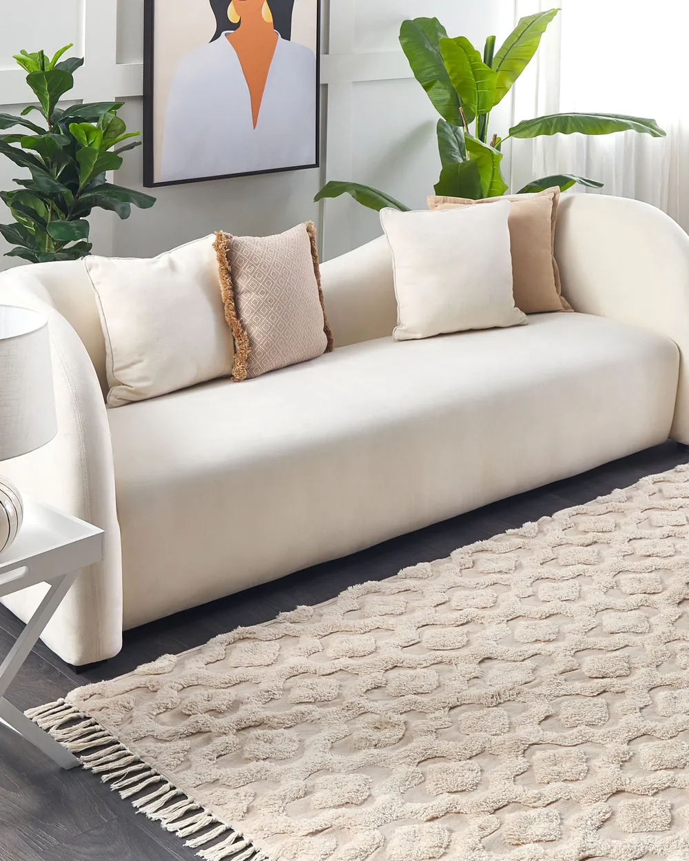 Rug AKSARAY Beige 160 x 230 cm Cotton