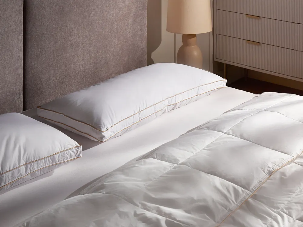 3-Chamber Bed Pillow ETNA Low 40 x 80 cm Duck Feathers and Down White