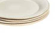 Set of 12 Dinnerware CHERVIL Stoneware Light Beige_956513