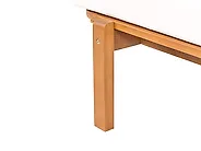 Sun Lounger with Cushion LATERZA  Reclining Certified Acacia Wood White_1165864