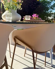 Garden Dining Table TOLENTINO 180 cm 90 cm Stone Effect Travertine Effect_1082882