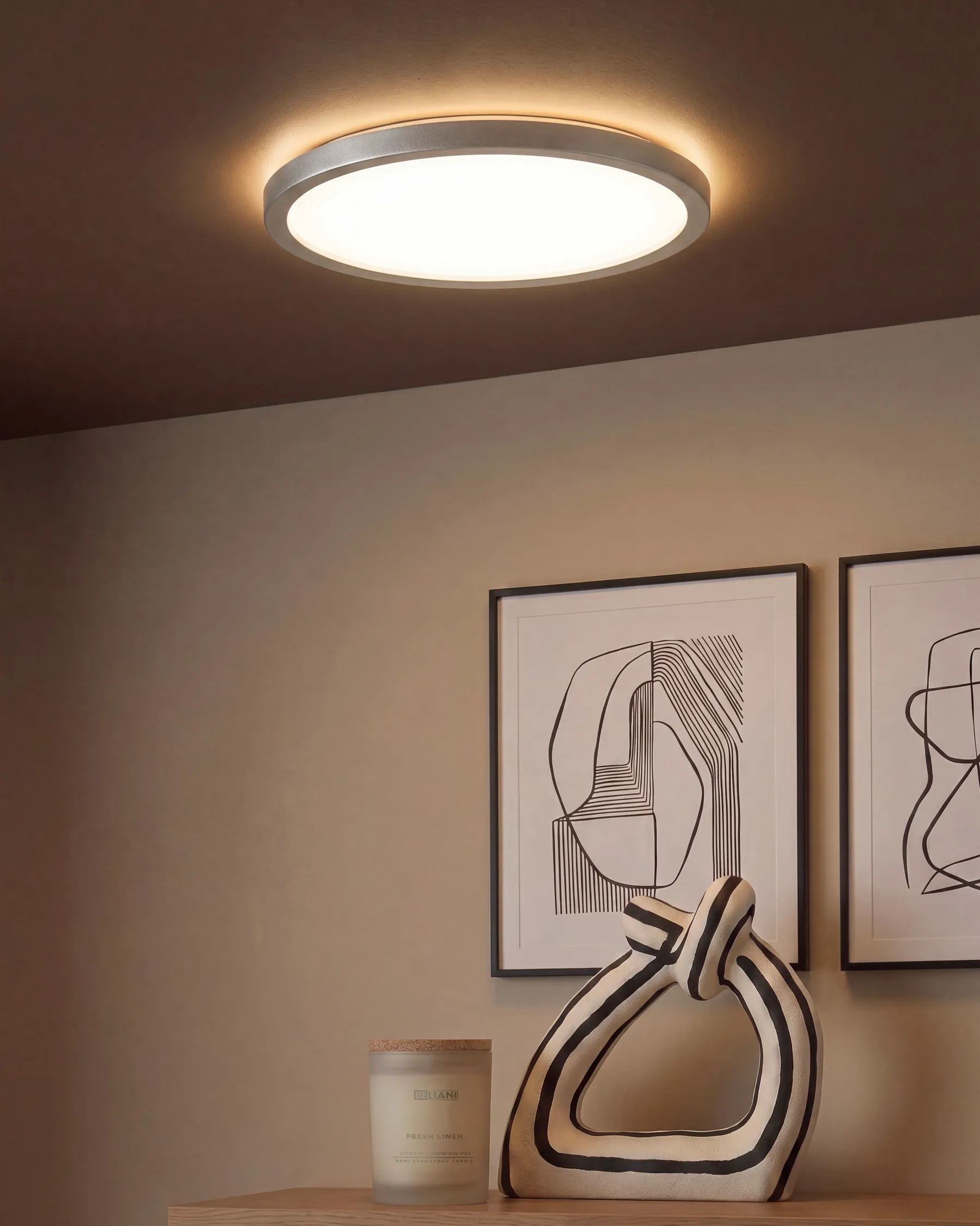 LED Ceiling Lamp VELORA with Remote with Dimmer Silver_1125241
