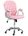Desk Chair PRINCESS Faux Leather Pink