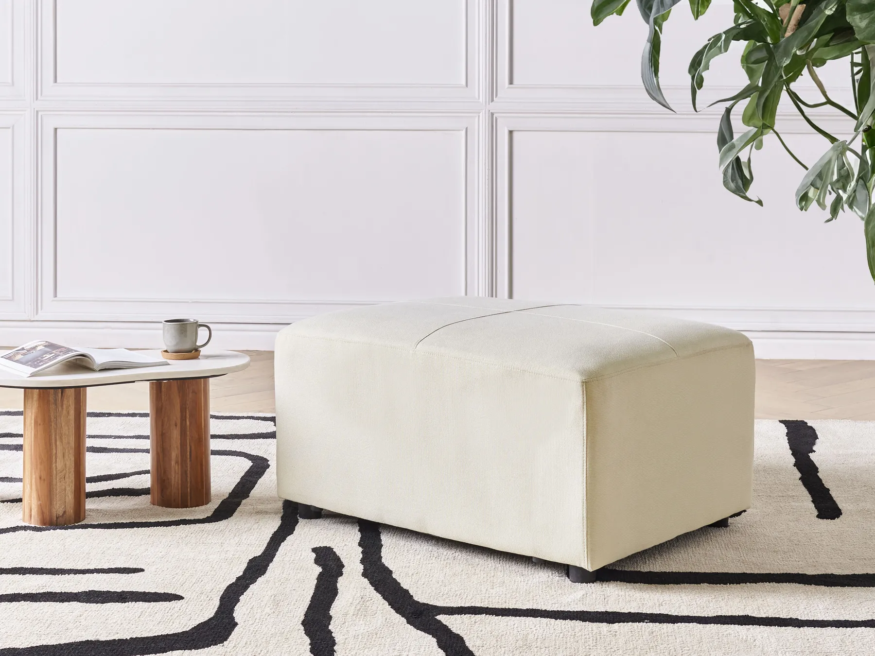 Ottoman KOHLO Fabric Light Beige_945033