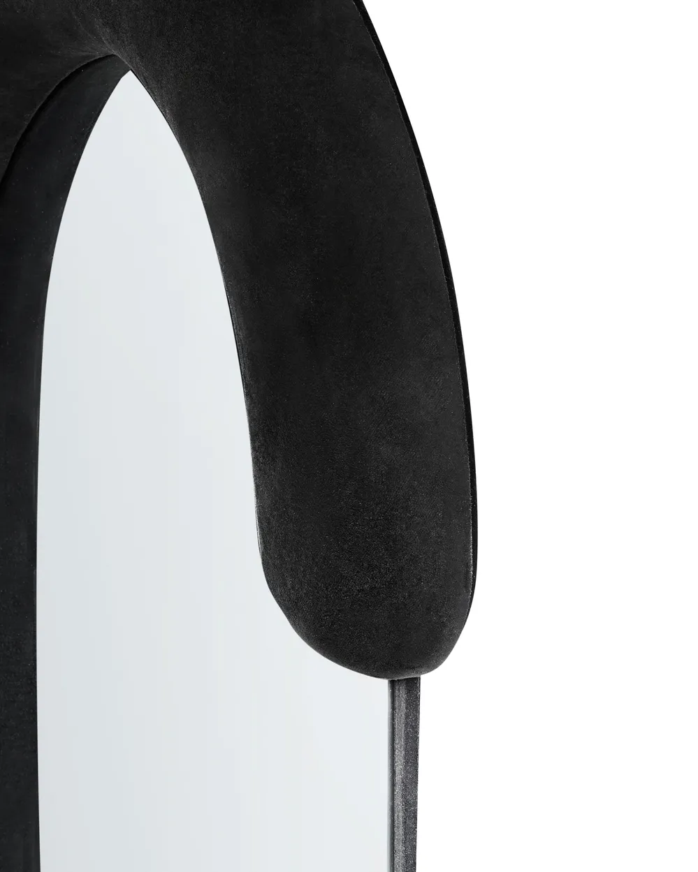 Wall Mirror LOCHES 54 cm 158 cm Velvet Black_946208