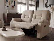 Manual Recliner Sofa 2 Seater BERGEN Fabric Taupe_1107068