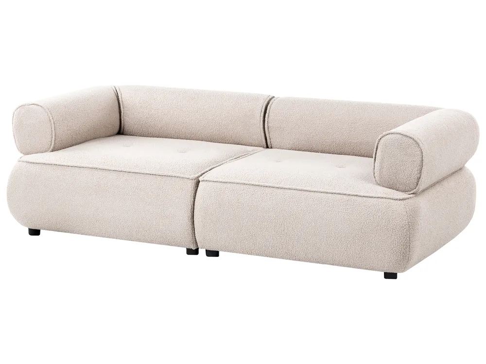 Soffa 3-sits SALLA med fotpall Bouclé Beige_1058122