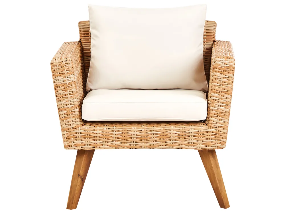 Garden Lounge Set with Table 5 Seater VITTORIA XL PE Rattan Off-White_928519