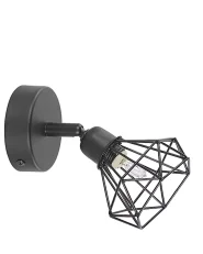 Set med 2 spotlightlampor ERMA Justerbar Metall Svart_795887