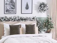 Set of 2 Decorative Cushions LEROY 45 x 45 cm Cotton Black Christmas Motif_814145