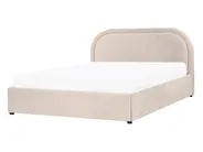Ottoman Bed QUILLIEN Chenille Light Beige 140 x 200 cm (EU Double)_989502
