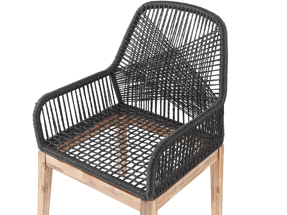 Garden Dining Set 4 Seater ORISTANO with Cushions Concrete Black_945929