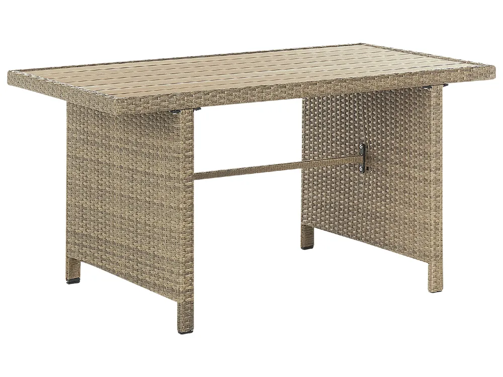 Garden Lounge Set with Table and Ottoman 5 Seater BARDI with Cushions PE Rattan Brown_820366