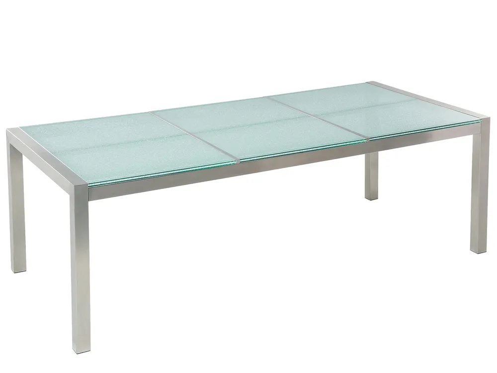 Trädgårdsmatgrupp 8-sits GROSSETO Krackelerat glas Transparent/ Grå_677353