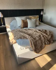Bed Boucle MIRANDE 180 x 200 cm (EU Super King) Taupe_979165