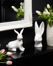 Figurine Rabbit GUERANDE Ceramic White_799274