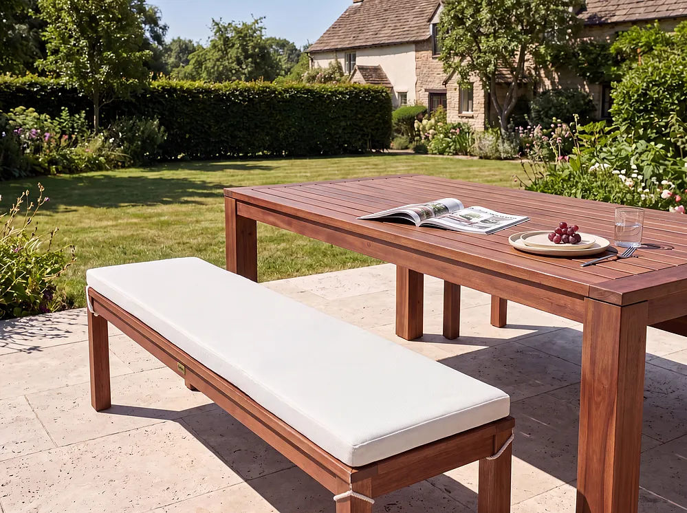 Sittdyna för bänk TUSCANIA 157 x 34 cm Off-White