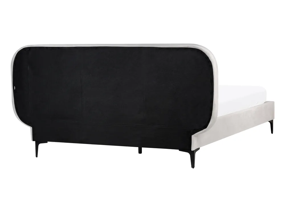 Säng med lamellram Sammet SUZETTE 140 x 200 cm Ljusgrå_989470
