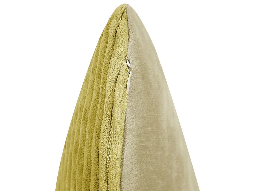Set of 2 Decorative Cushions MILLET 30 x 50 cm Corduroy Olive Green Geometric Pattern_854708
