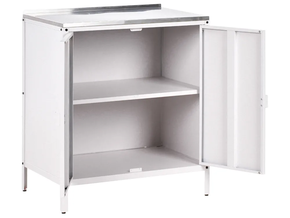 3 Piece Outdoor Kitchen Set with Sink VILAMA White Metal_974170