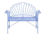 Garden Bench CAVINIA 125 cm Metal Light Blue_1016143