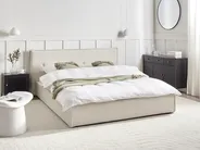 Säng med lamellram Konstlinne LESTRE 160 x 200 cm Off-White_959962