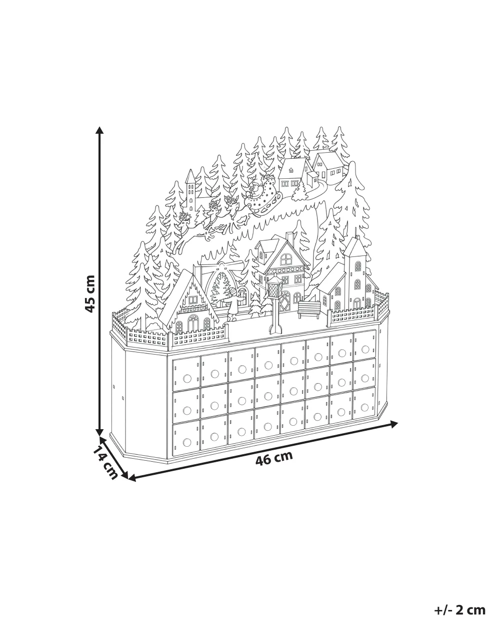 Joulukoriste LED-valo JOKELA 45 cm Joulukalenteri Vaaleanruskea_1175918