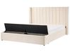 Waterbed with Storage Bench NOYERS Velvet Off-White 180 x 200 cm (EU Super King)
