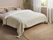 Sängöverkast KAZY Bomull 220 x 240 cm Beige_917869