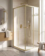 Duschväggar HUAPI 900 x 900 x 1900 mm Guld_1114819