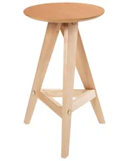 Set of 2 Bar Stools AROMA Wood Light Brown_976003