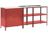 3 Piece Outdoor Kitchen Set VILAMA Red Metal