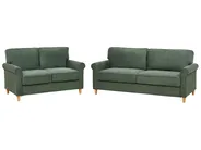 Living Room Set 5 Seater RONNEBY Corduroy Dark Green_964879