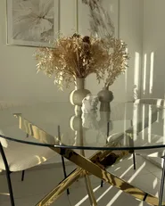 Matbord MARAMO Guld 120 cm 120 cm Härdat glas_1051683