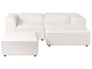 Modulär hörnsoffa 2-sits ARDAL med fotpall Bouclé Off-White Vänstervänd_908380