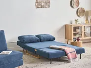 Living Room Set 6 Seater JERSLEV Fabric Blue_1016694