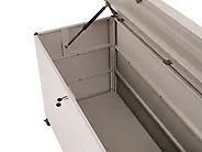 Oppbevaringsboks KYMI 136 cm 55 cm Metall med hjul Beige_1172874