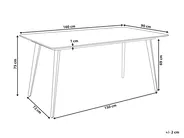 Puutarhapöytä RODALLO 160 cm 90 cm Kivi Valkoinen marmorikuvio_1038366