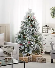 Snöklädd konstgjord julgran MASALA 180 cm Vit_1178262