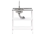 Outdoor Kitchen Island with Sink VILAMA White_973765