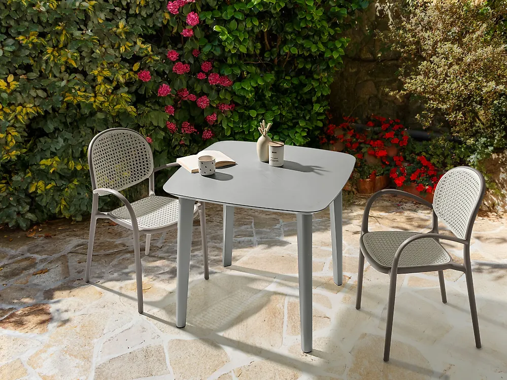 Trädgårdsmatbord SORICO 86 cm 86 cm Grå_1184808