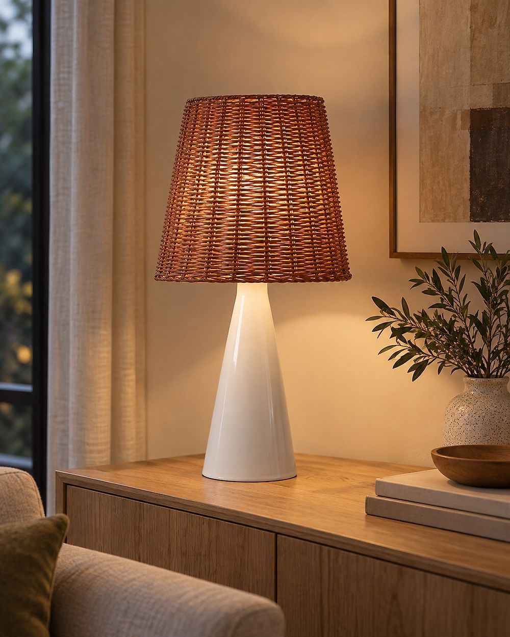 Bordlampe MADURU Keramikk Hvit