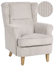 Wingback-tuoli ABSON Vakosametti Beige_1186221