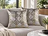 Set med 2 prydnadskuddar CASSIA 45 x 45 cm Grå Geometriskt tryck