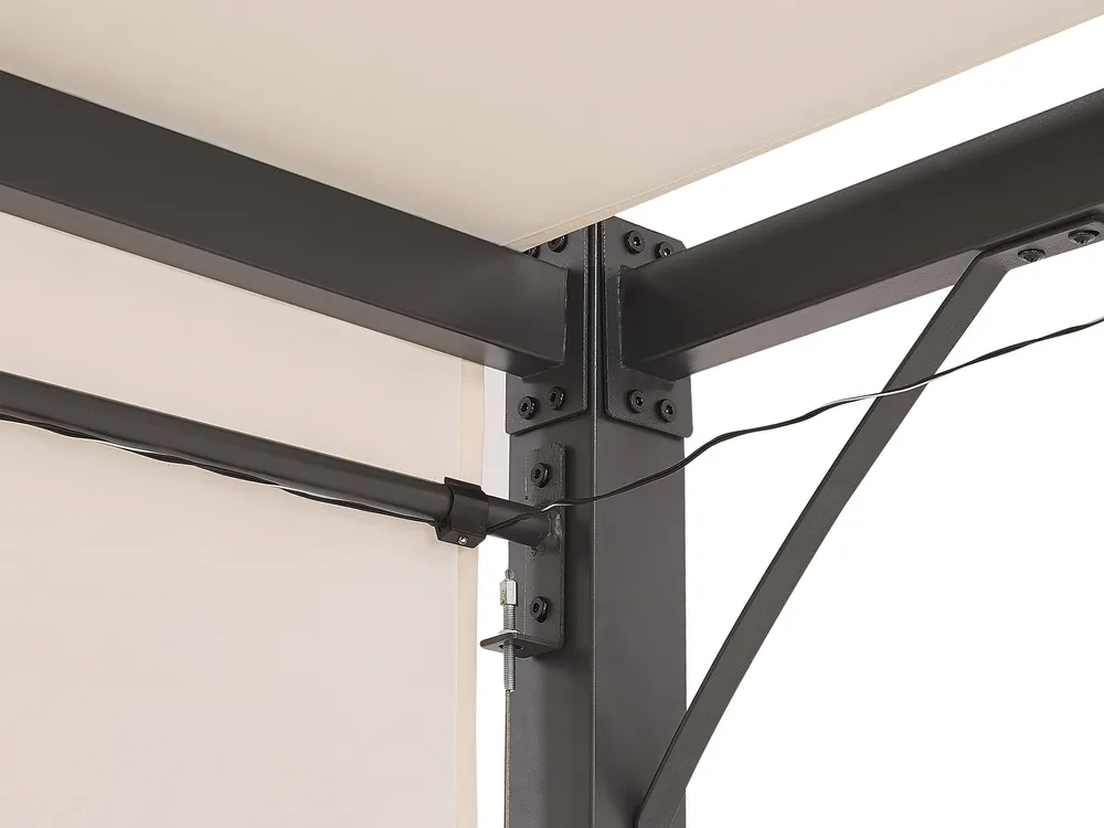 Gazebo LED PARGA 310 cm 310 cm Metal Beige_827690